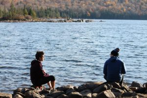 Relaxing after a day of hiking